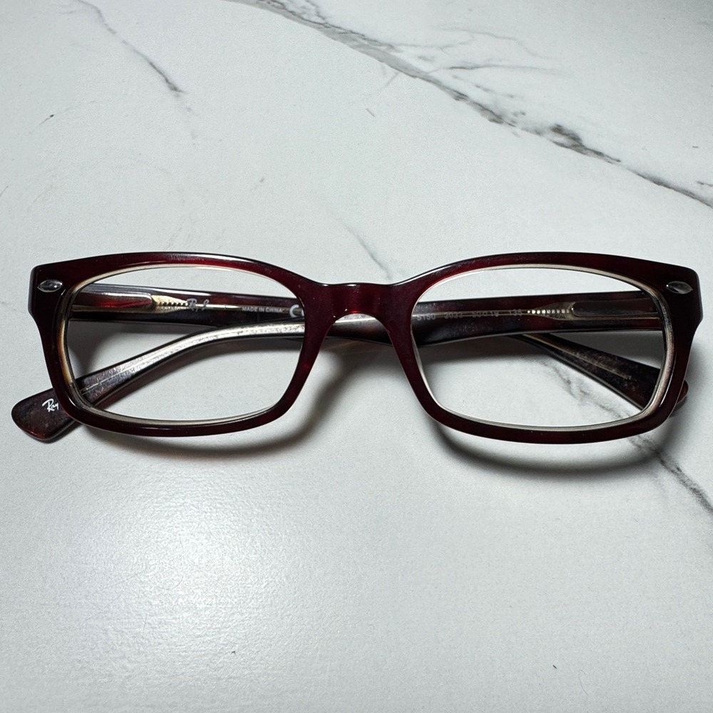 Ray-Ban RB 5150 2023 Eyeglasses Frames Dark Red Tortoise 50-19-135 Rectangular